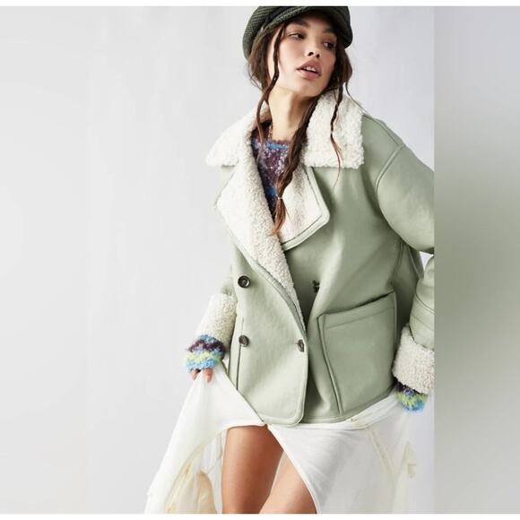 Free People Kaja Vegan Bonded Peacoat Large - Picture 4 of 8